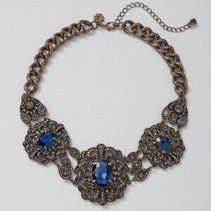 WHBM $125 Indigo Statement Blue Stone Necklace Old Russia STUNNING!